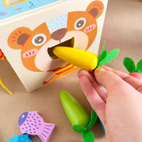 Дерев'яна іграшка багатофункцінальний куб Монтессорі 8 в 1