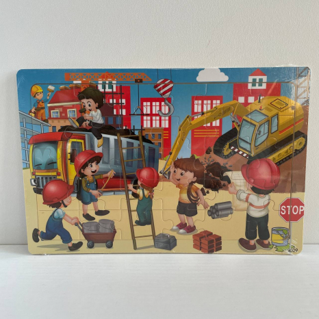 Дерев'яний пазл у рамці, 30 деталей "Будмайданчик"