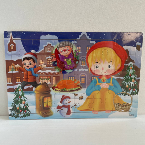 Дерев'яний пазл у рамці, 30 деталей "Різдвяна історія"