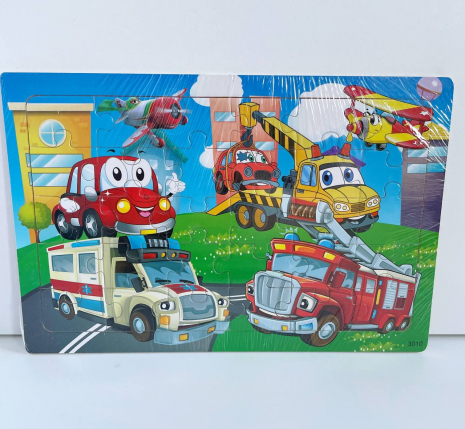 Дерев'яний пазл у рамці, 30 деталей "Транспорт"