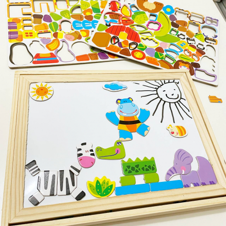 Двостороння магнітна дошка для малювання з магнітною мозаїкою С 64031