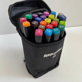 Набор скетч - маркеров двухсторонних (черный корпус) 24 цветов ST00875