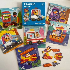 Пазли-вкладиші Транспорт 6 дошок 14*14см С 74366