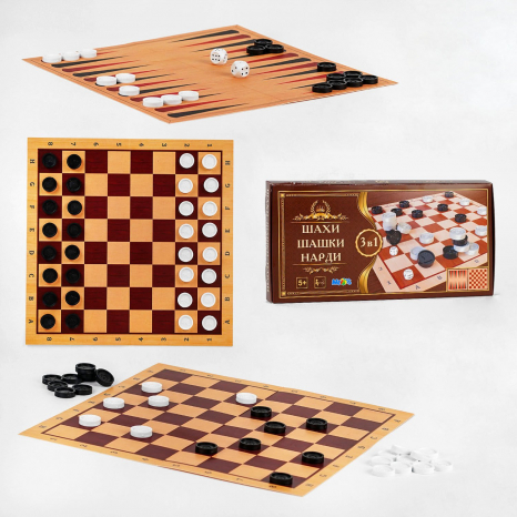 Шашки, шахи, нарди 3 в 1 S0003 M Toys