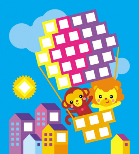 Мозаїка з наліпок: Квадратики. Ранок