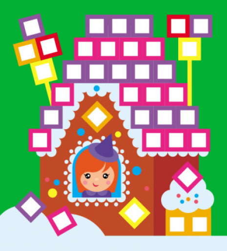 Мозаїка з наліпок: Квадратики. Ранок