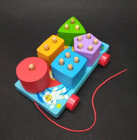 Дерев'яна іграшка - каталка Геометрика (сортер, логіка), MD 1262
