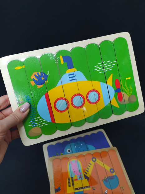 Дерев'яний пазл із паличок Батискаф