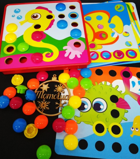 Мозаика с трафаретами и крупными деталями - Пуговицы SK 0003 AB