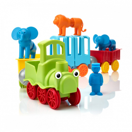 Ігровий набір для конструювання (магнітний конструктор) Мій перший потяг з тваринами  SMX 410  SmartMax