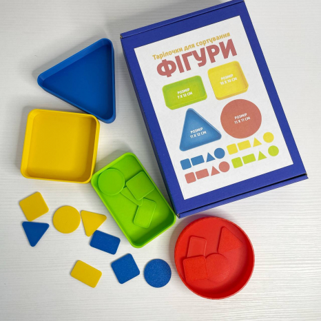 Кольорові тарілочки для сортування Фігури