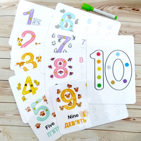 Багаторазові ламіновані Прописи цифри  1-10 SP