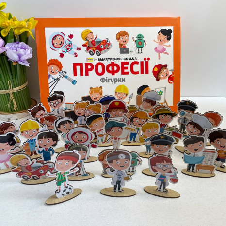 Набір дерев'яних фігур на підставці Професії