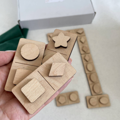 Тактильне дерев'яне доміно у мішечку SP
