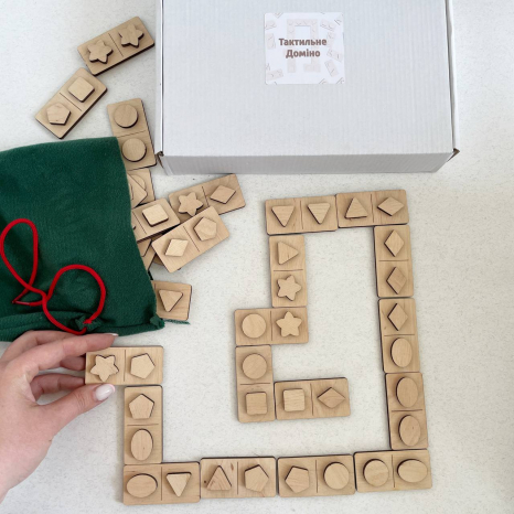Тактильне дерев'яне доміно у мішечку SP
