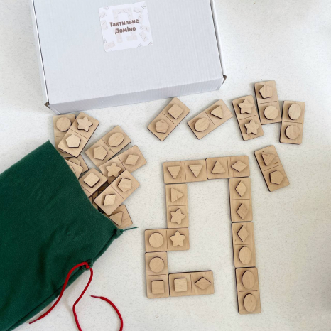 Тактильне дерев'яне доміно у мішечку SP