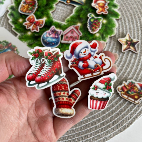 Дерев'яна гра Новорічний вінок на липучках (збираємо за зразком) SP