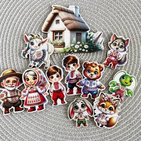 Набор деревянных фигурок для сказки Коза-дереза SP