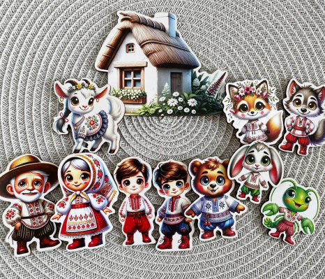 Набор деревянных фигурок для сказки Коза-дереза SP