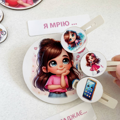 Навчальна дерев'яна гра Перші дієслова для малечі (Дівчинка) SP