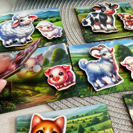 Дерев'яна гра з липучками Мама та малюк На фермі SP