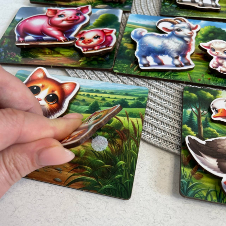 Дерев'яна гра з липучками Мама та малюк На фермі SP