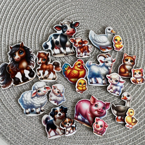 Набор деревянных фигурок Мама и малыш На ферме