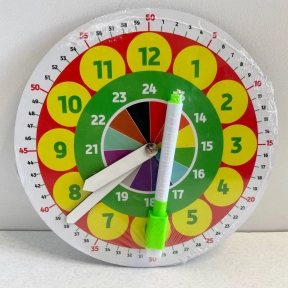 Дидактическая игра Изучаем время Часы 18 см с карточками SP