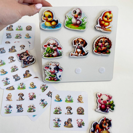 Развивающая игра с липучками и карточками-задачами Ферма SP