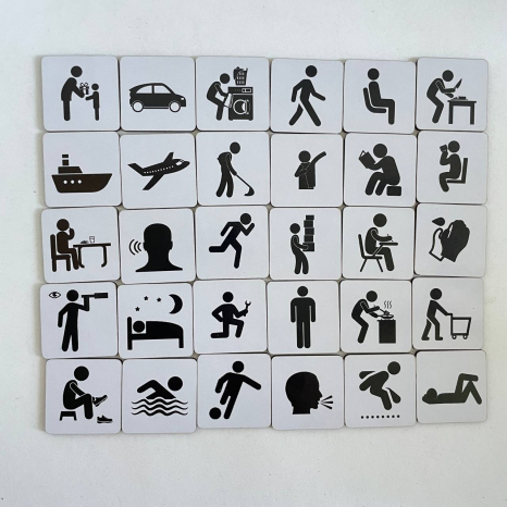 Набір фішок - піктограм Дієслова (дії)