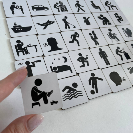 Набір фішок - піктограм Дієслова (дії)