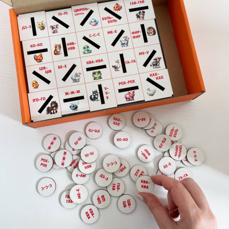Дерев'яна логопедична гра Скарбничка звуконаслідування