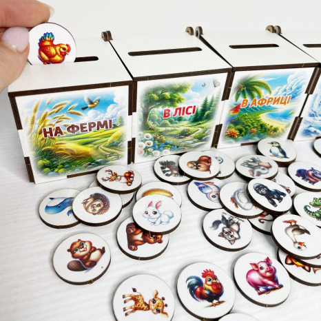 Боксы для сортировки В Лесу, Ферме, Арктике, Африке SP