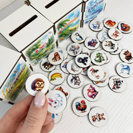 Боксы для сортировки В Лесу, Ферме, Арктике, Африке SP