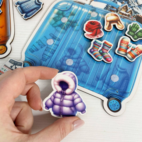 Деревянная игра на липучках Пакуй чемоданы!