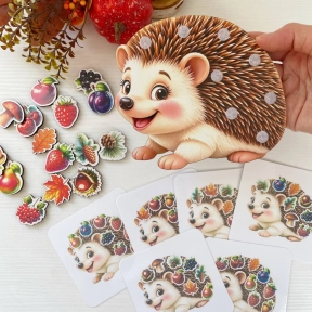 Деревянная игрушка для детей Ежик и Вкусняшки