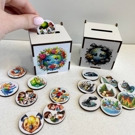 Дерев'яні бокси для сортування Наш дім - планета Земля SP