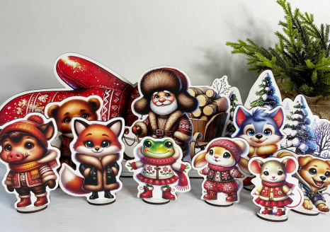 Настільний дерев'яний театр до казки Рукавичка SP