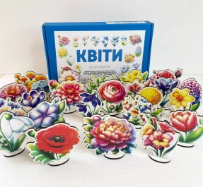 Набор деревянных фигурок на подставках Цветы