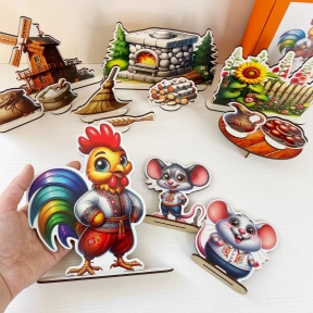 Деревянная игрушка для детей Настольный театр для сказки Колосок