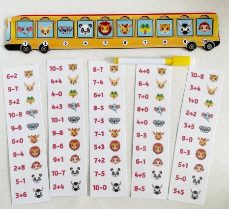 Обучающая игра с карточками Математический автобус