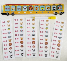 Навчальна гра з картками Математичний автобус