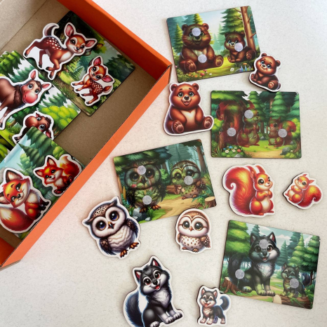 Дерев'яна гра Мама і малюк В лісі на липучках SP