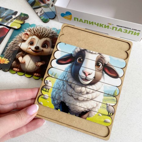 Набор деревянных пазлов из палочек На ферме SP
