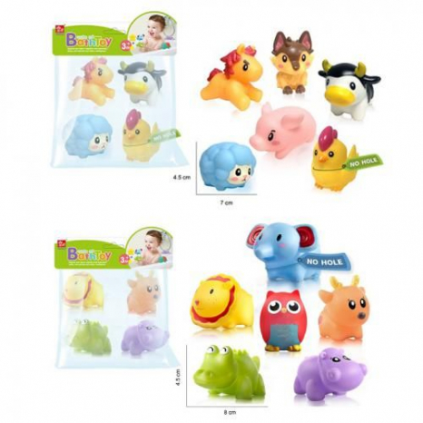 Дитяча іграшка для купання для ванної, набір з 4 шт тварин ві 6 см, мікс видів іSQ22013-2-4