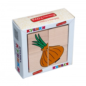 Деревянные кубики Сложи рисунок Овощи, Komarovtoys T607