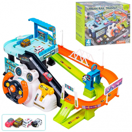 Детский набор Парковка для машинок с треком и рулем, T904A