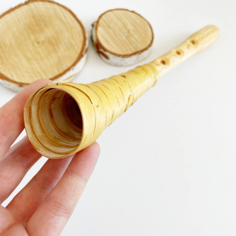 Дитяча дерев'яна трембіта, мала / Рожок