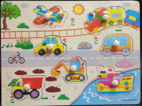 Деревянная рамка - вкладыш Транспорт