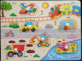 Деревянная рамка - вкладыш Транспорт